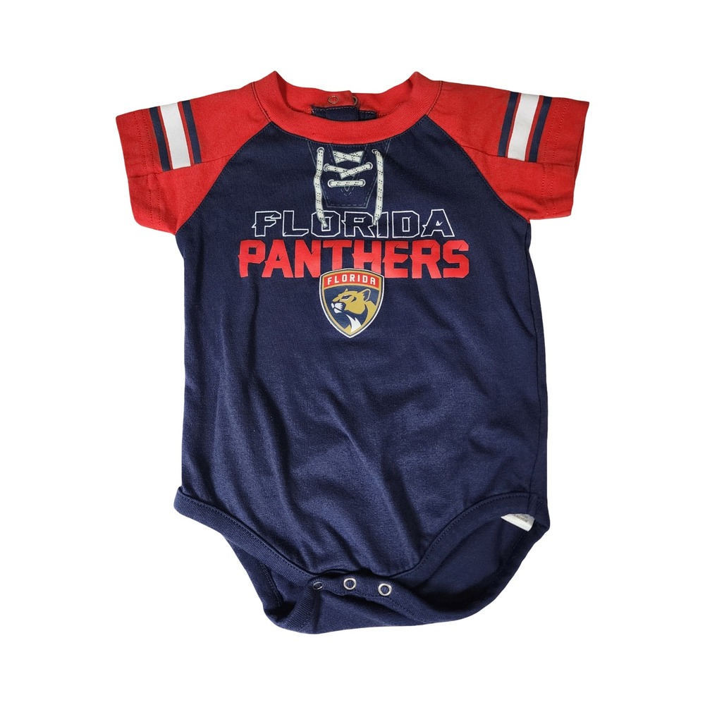 NHL Florida Panthers Baby Bodysuit Navy Red 6/9 Months Hockey Jersey Style